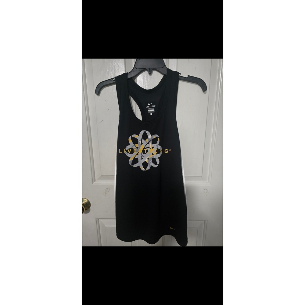 Nike Livestrong Dri-FIT Training Tank Top Black Womens Small 480371-010 NWT